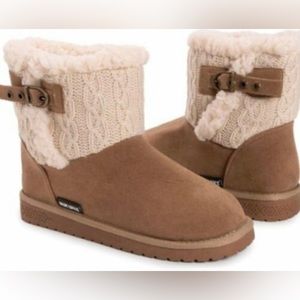 MUK LUKS WOMEN'S ALEXA KNIT FLAT ANKLE CASUAL FASHION BOOTS